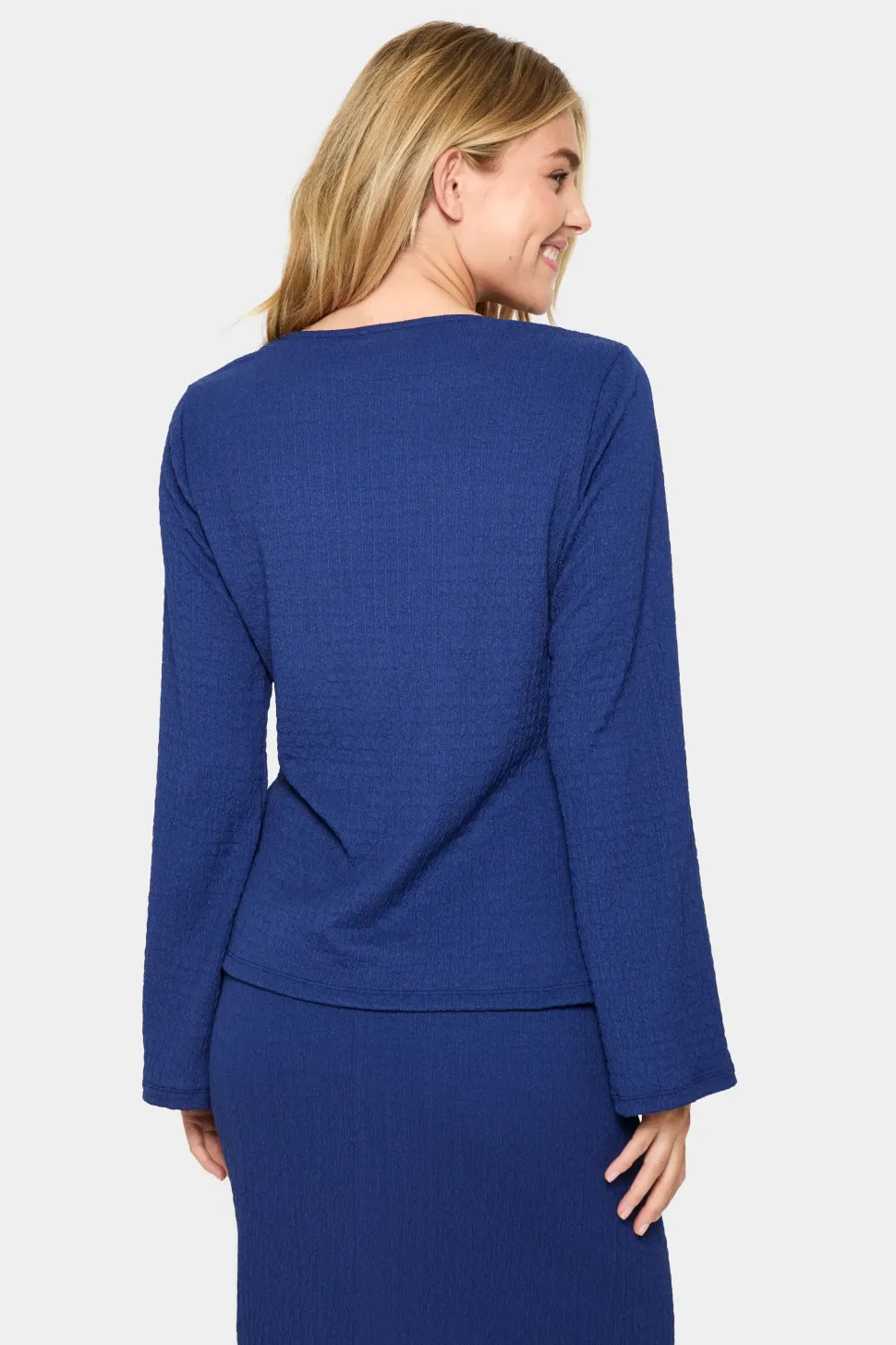 IlyssaSZ Round Neck Flared Sleeve Blouse-Leopard Print