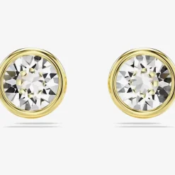 Imber Gold Plated White Crystal Stud Earrings 5681552