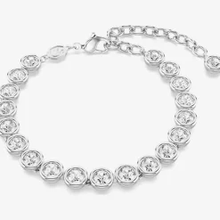 Imber Rhodium Plated White Crystal Tennis Bracelet 5682666