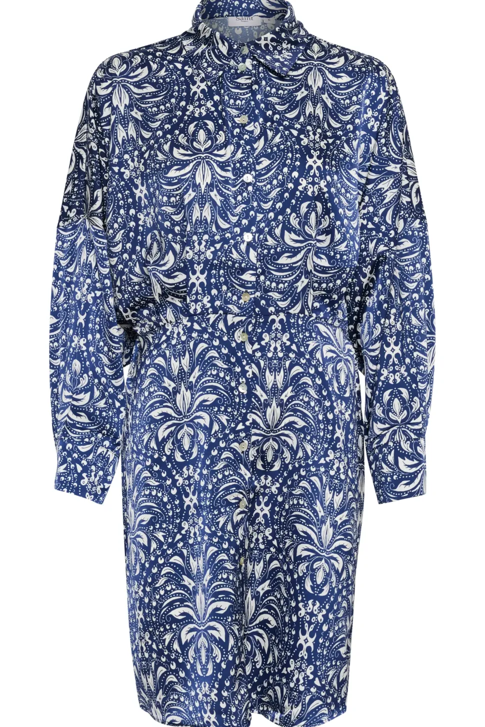 ImenaSZ Above Knee Printed Shirt Dress-