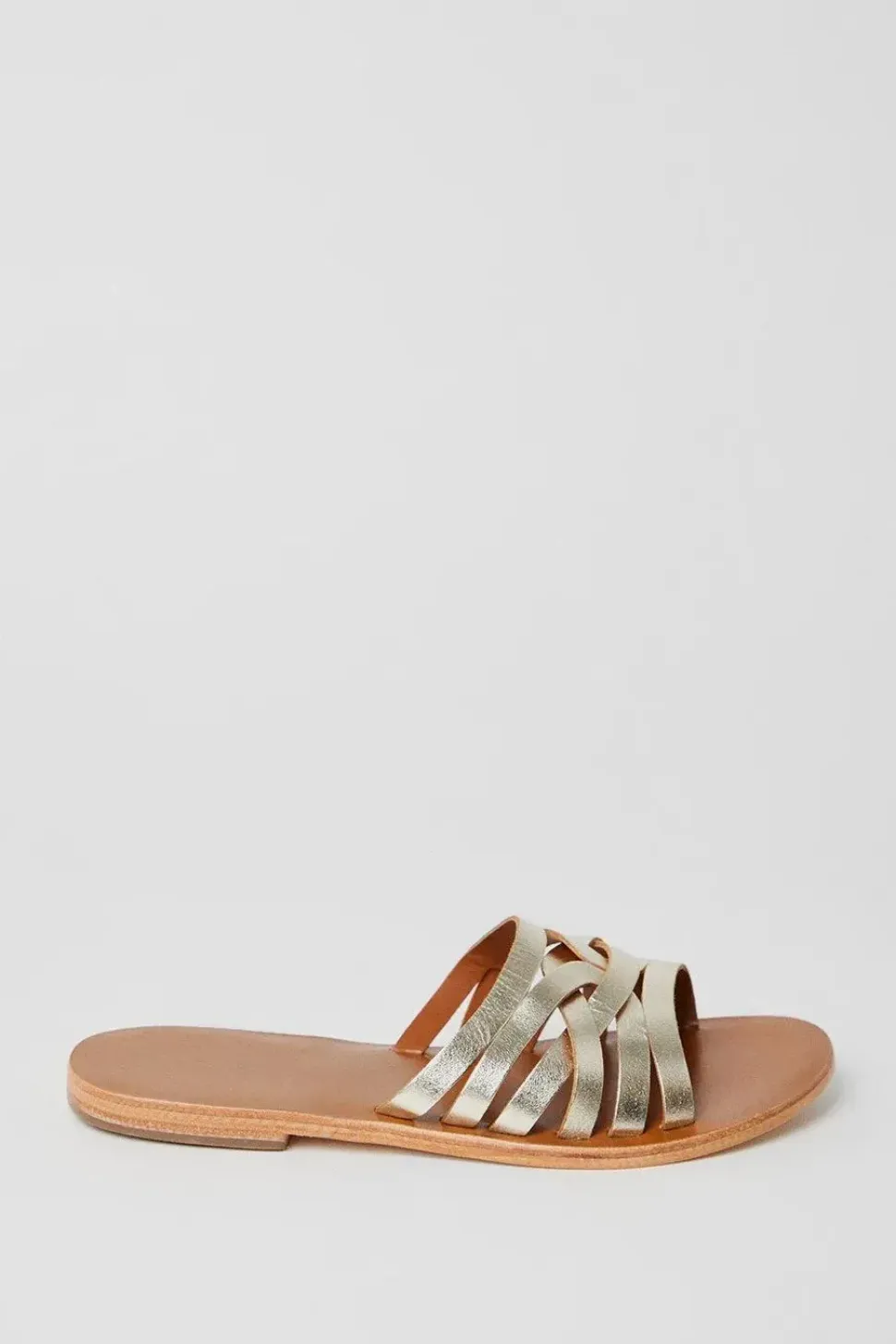 Imogen Leather Lattice Flat Sandals
