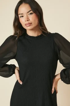 2IN1 Contrast Sleeve Mini Dress