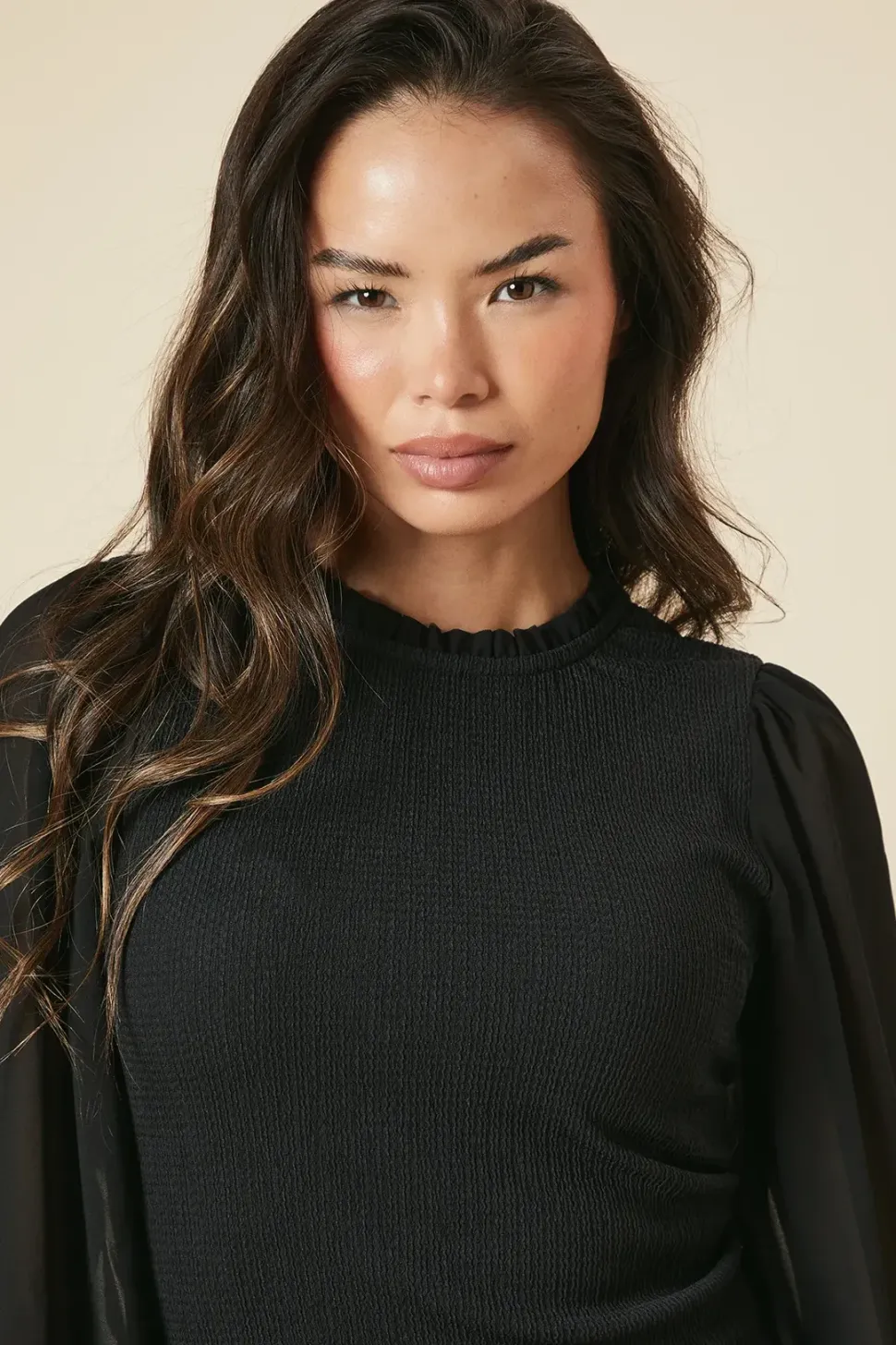 2IN1 Contrast Sleeve Top