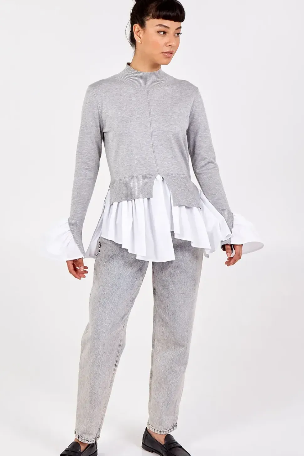 2 in 1 Cuff & Hem Shirt Jumper