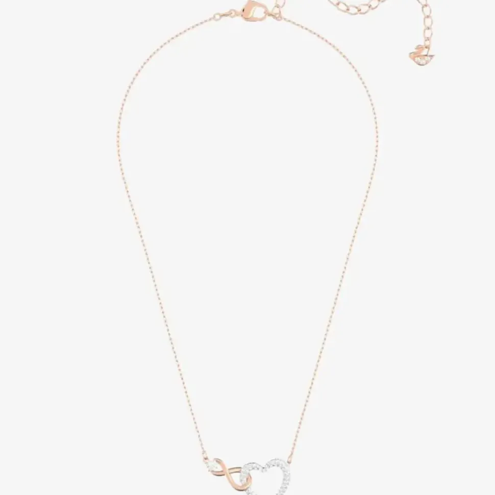 Infinity Heart Two Colour White Crystal Necklace 5518865