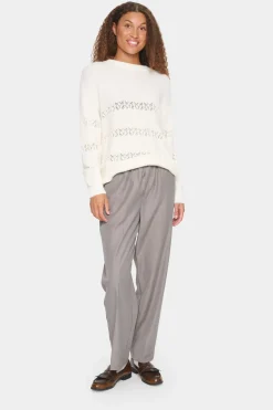 IngelaSZ Lace And Rib Knit Pullover-