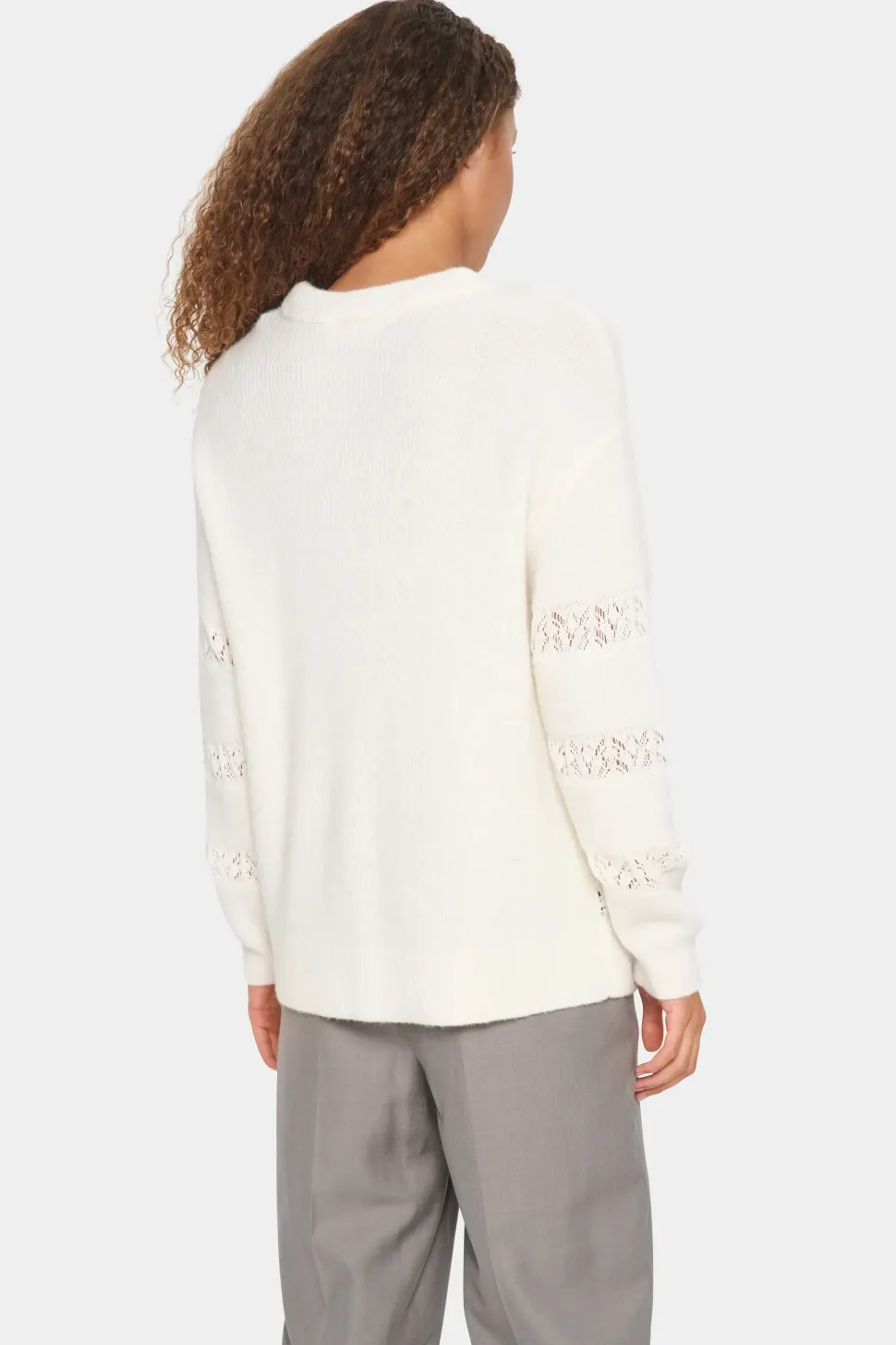 IngelaSZ Lace And Rib Knit Pullover-