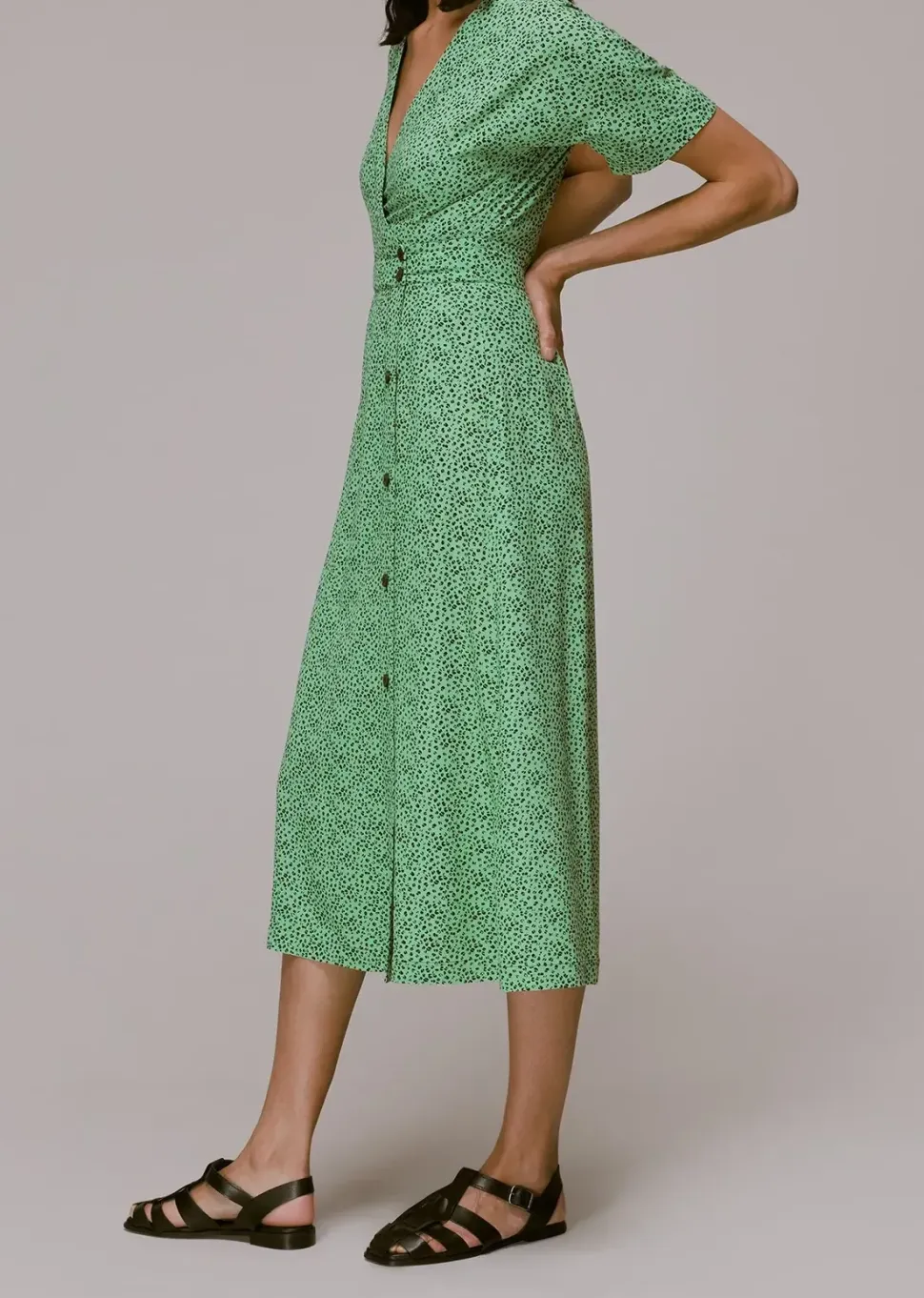 Ink Leopard Print Midi Dress-