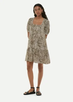 Ink Spot Dress-Leopard Print