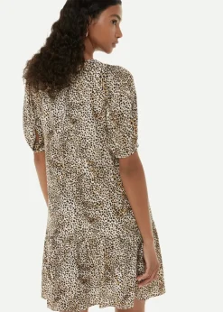 Ink Spot Dress-Leopard Print