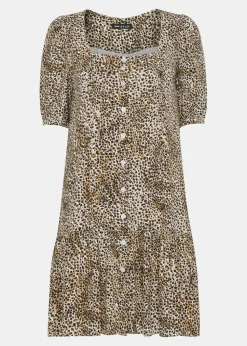 Ink Spot Dress-Leopard Print