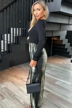 2 in 1 Printed Long Sleeve Wide Leg Jumpsuit