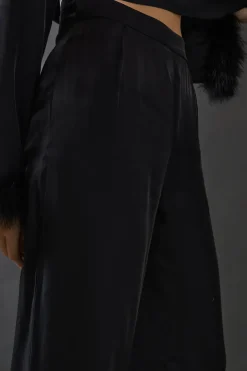Iridescent Satin Wide Leg Trouser