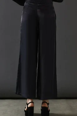 Iridescent Satin Wide Leg Trouser