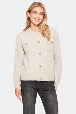 IselaSZ Buttons Round Neck Cardigan-