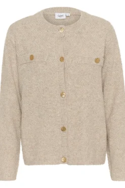 IselaSZ Buttons Round Neck Cardigan-