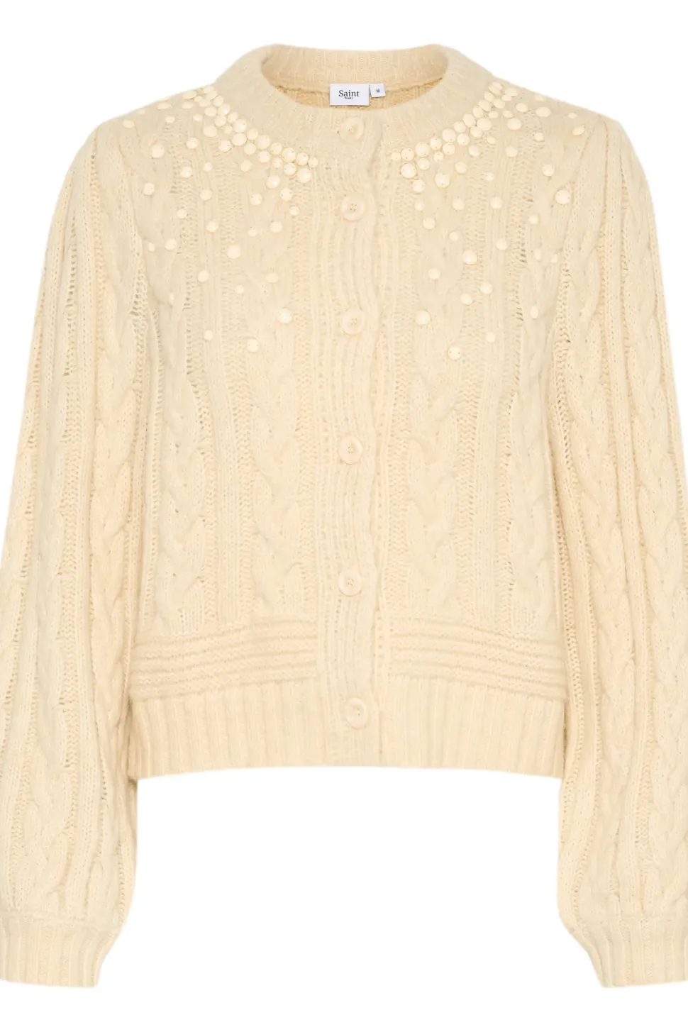 IvalaSZ Pearl Detail Knit Cardigan-