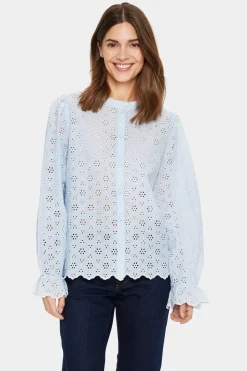 IvetaSZ Long Sleeves Eyelet Lace Shirt-