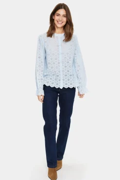 IvetaSZ Long Sleeves Eyelet Lace Shirt-