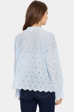 IvetaSZ Long Sleeves Eyelet Lace Shirt-