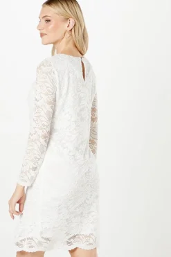 Ivory 3/4 Sleeve Lace Dress