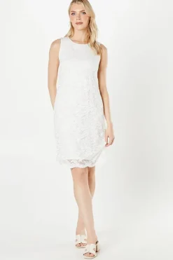 Ivory Sleeveless Lace Dress