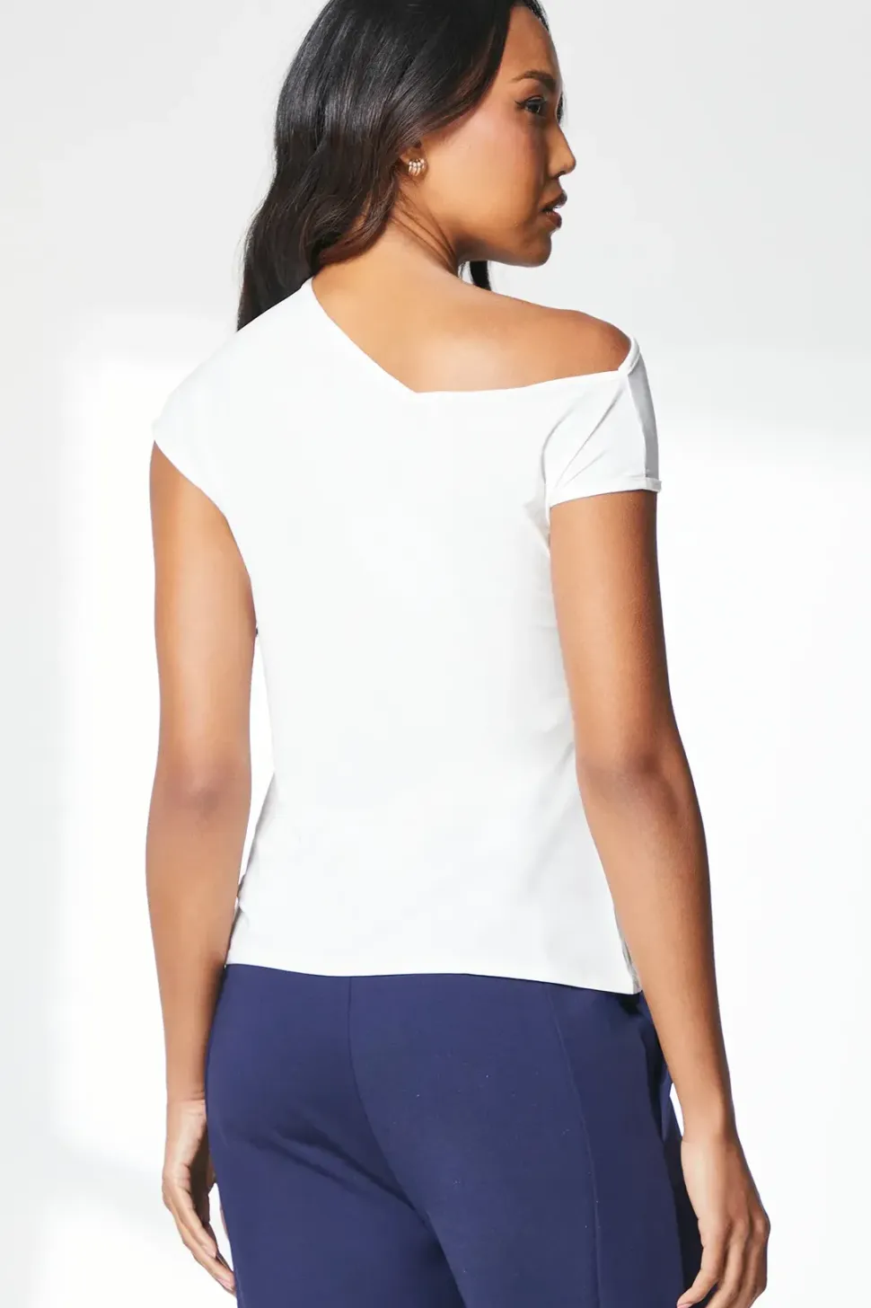 Ivory Soft Touch Off Shoulder Top