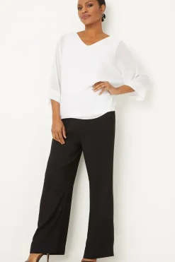 Ivory V Neck Overlayer Top