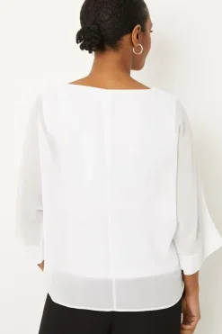 Ivory V Neck Overlayer Top