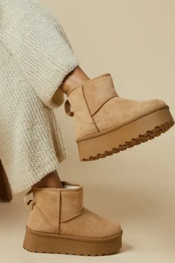 Izzy Suedette Cosy Chunky Flatform Ankle Boots