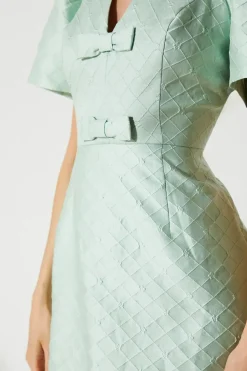 Jacquard Bow Mini Dress