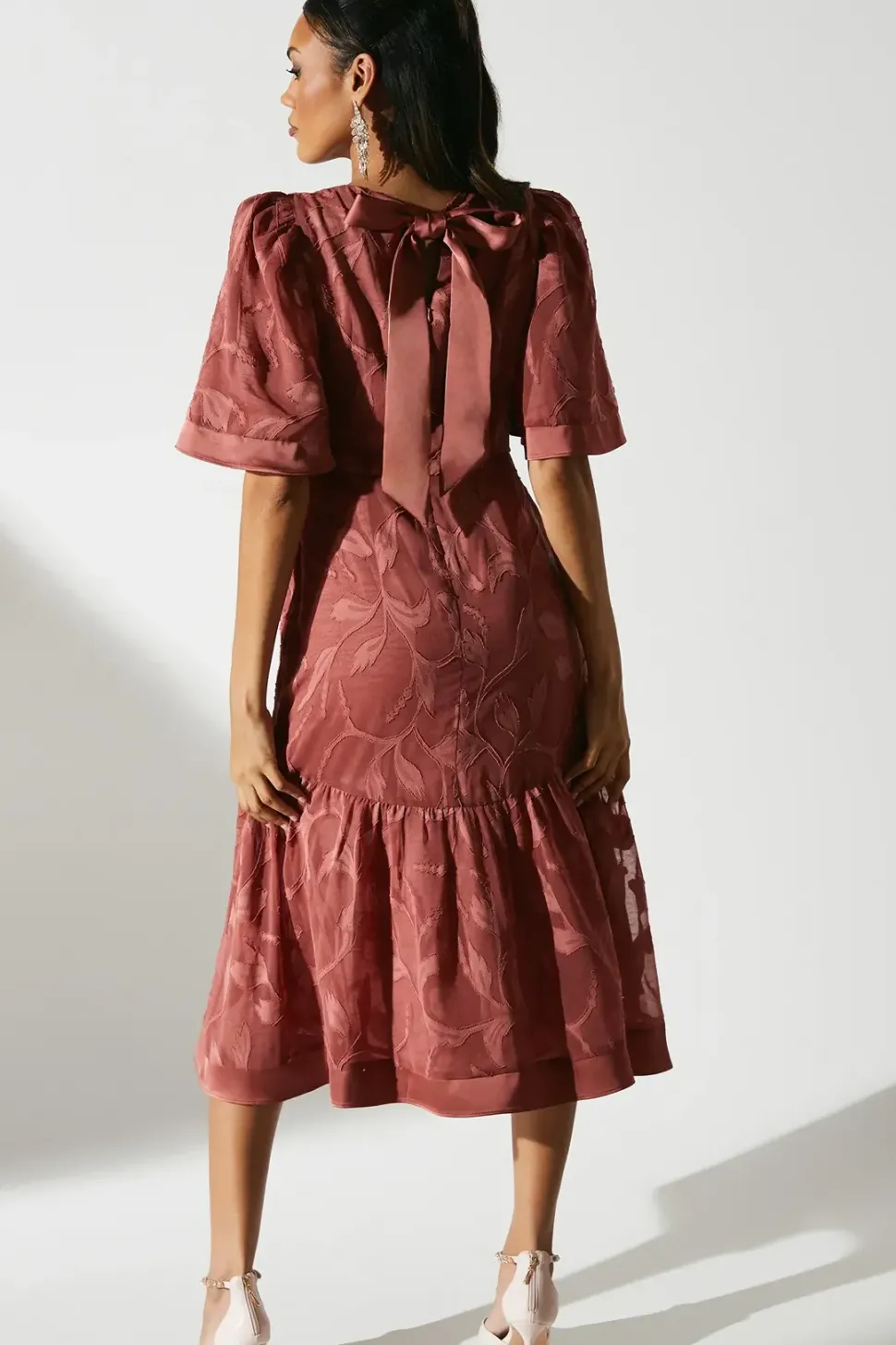 Jacquard Burnout Midi Dress