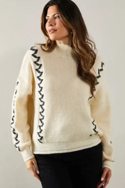 Jacquard Design High Neck Jumper