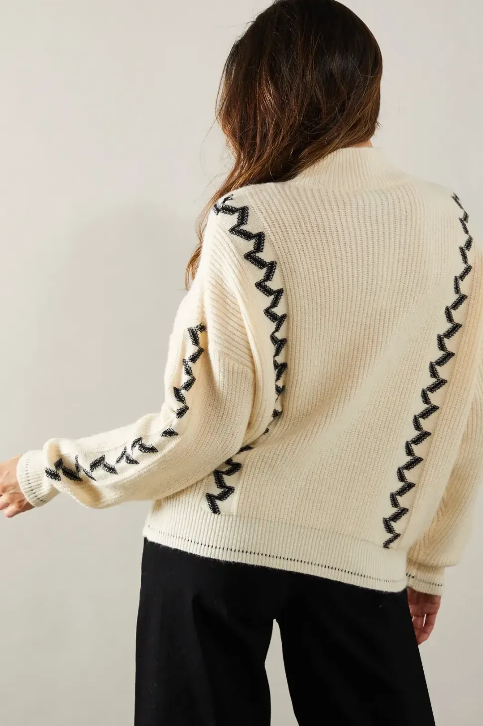 Jacquard Design High Neck Jumper