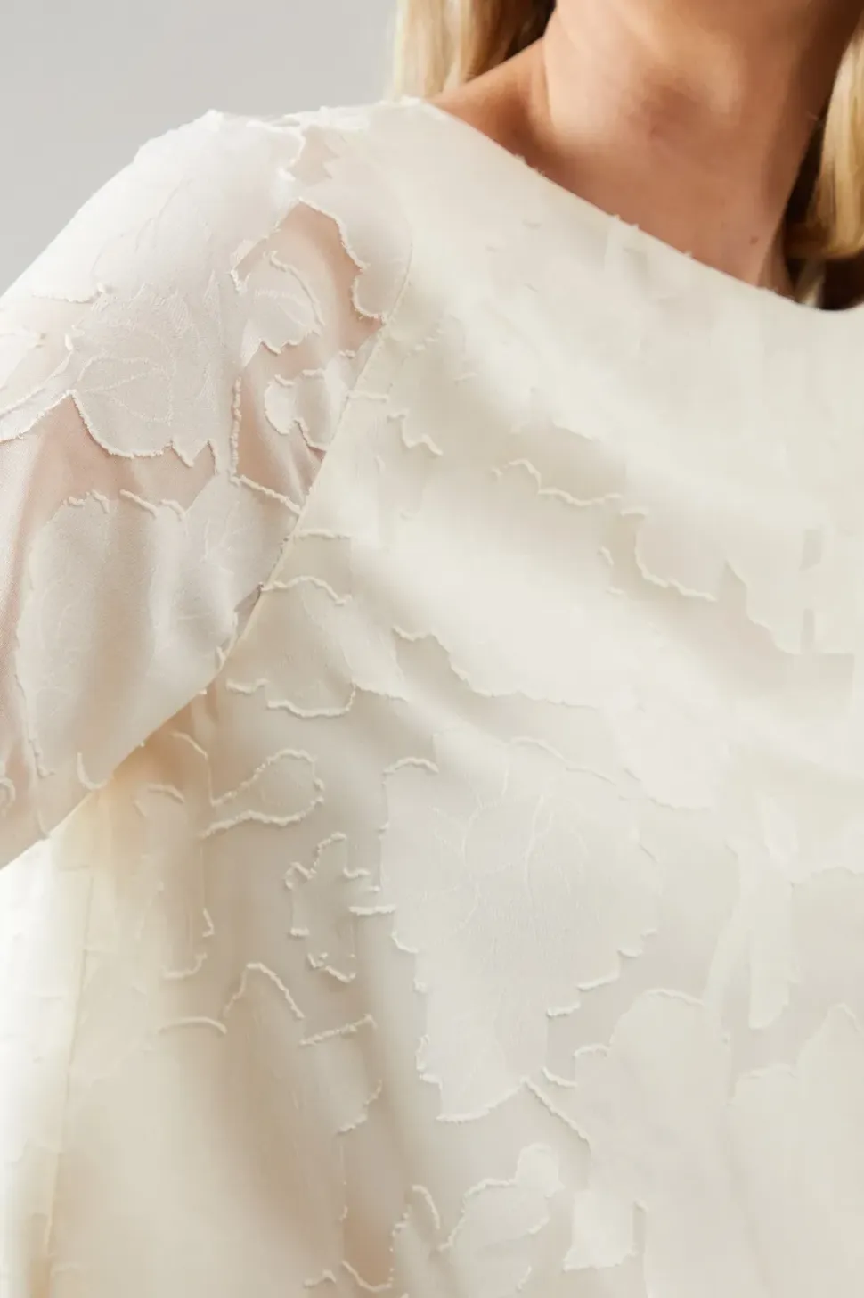 Jacquard Frill Sleeve Top