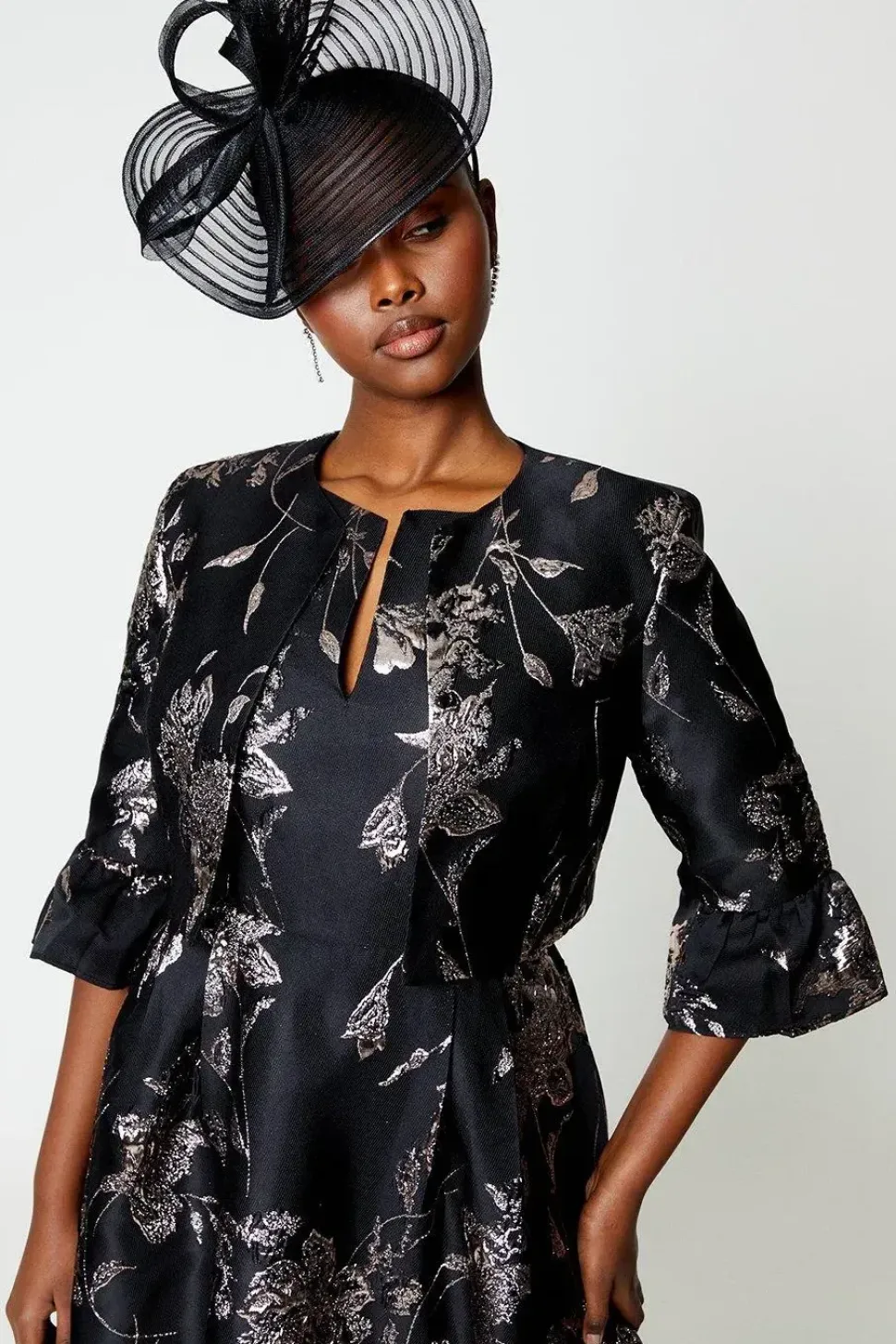 Jacquard Jacket With Flare Cuff