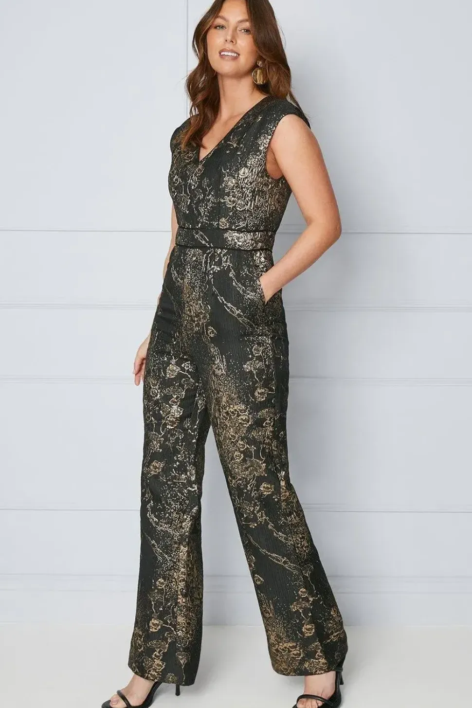 Jacquard Sleeveless Jumpsuit
