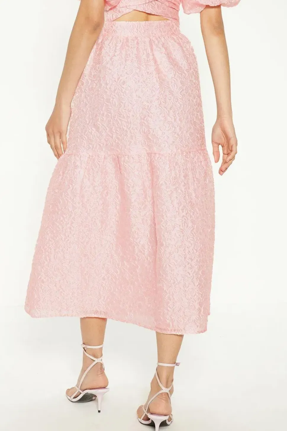 Jacquard Tiered Midi Skirt