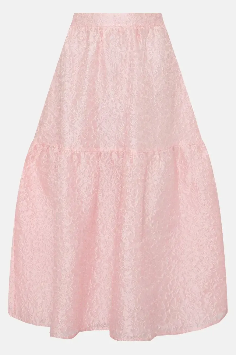 Jacquard Tiered Midi Skirt