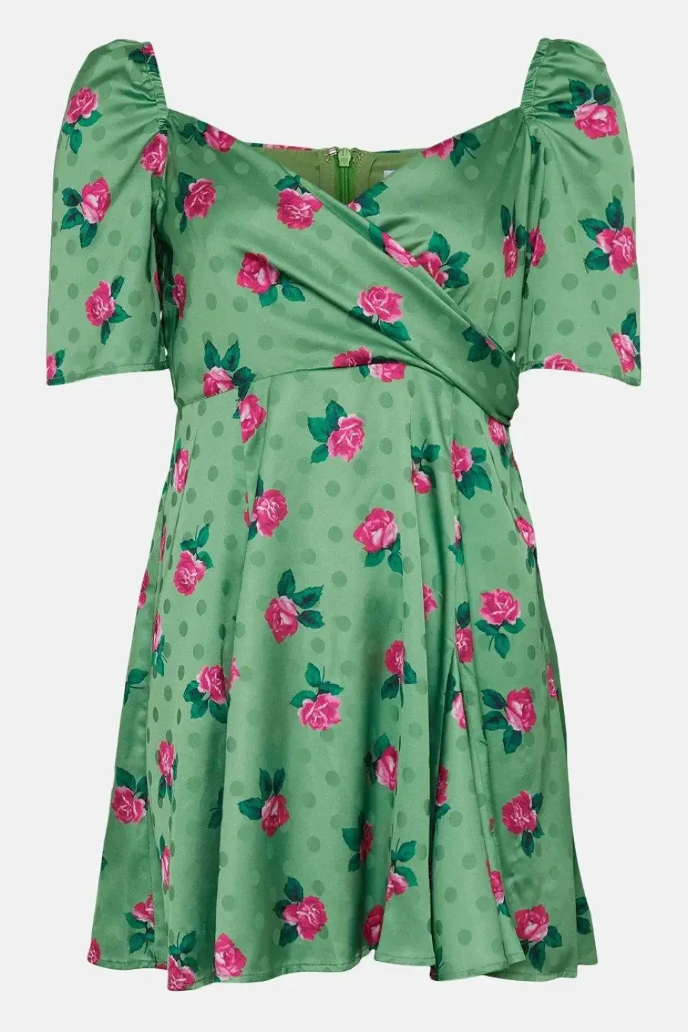 Jacquard Wrap Mini Dress In Floral