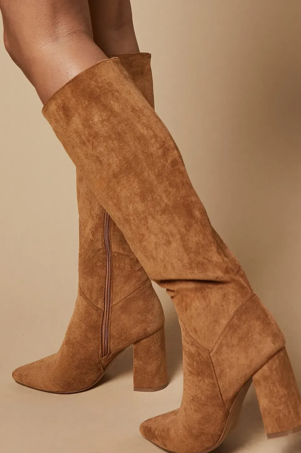 Jemima High Block Heel Pointed Knee Boots