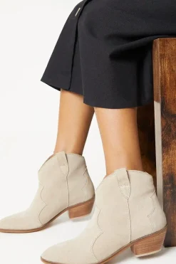 Jemima Suede Western Cowboy Ankle Boots
