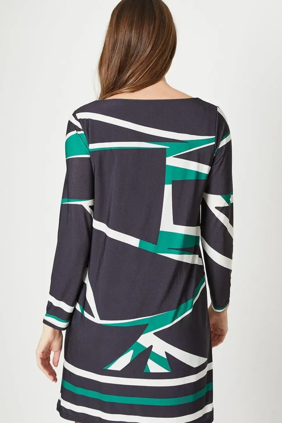 Jersey Border Print Shift Dress