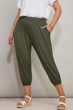 Jersey Cropped Harem Trousers