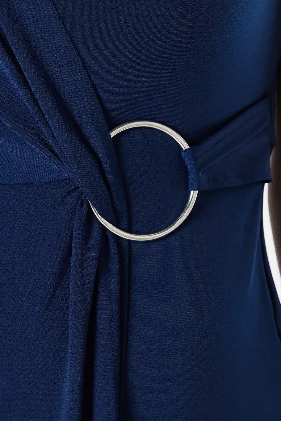 Jersey Wrap Buckle Midi Dress