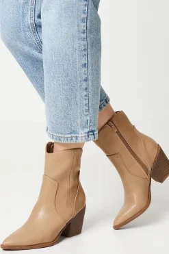 Jessica Embroidered Detail Western Cowboy Boots