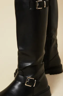 Jori Double Buckle Chunky Biker Knee Boot