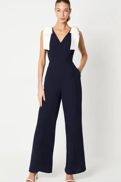 Jumpsuit With Contrast Bow Shoulders