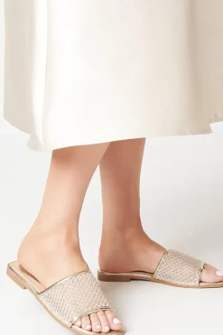 Kala Diamante Mesh Flat Mule Sandals