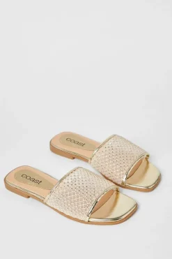 Kala Diamante Mesh Flat Mule Sandals